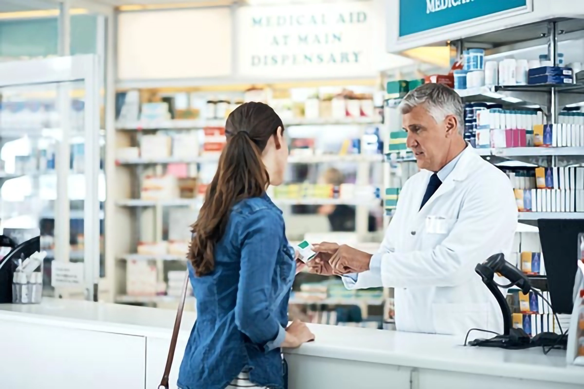 Image of a patient collecting medication